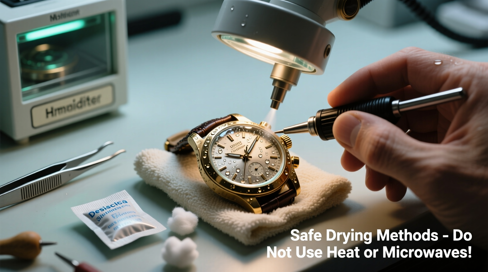 effective methods to safely dry a water logged watch and prevent damage