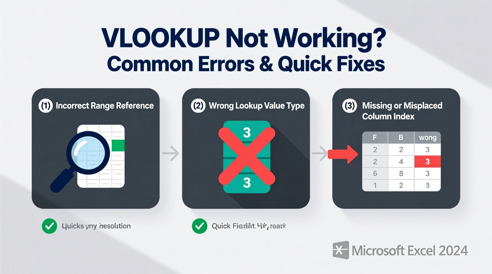 vlookup not working common errors and quick fixes