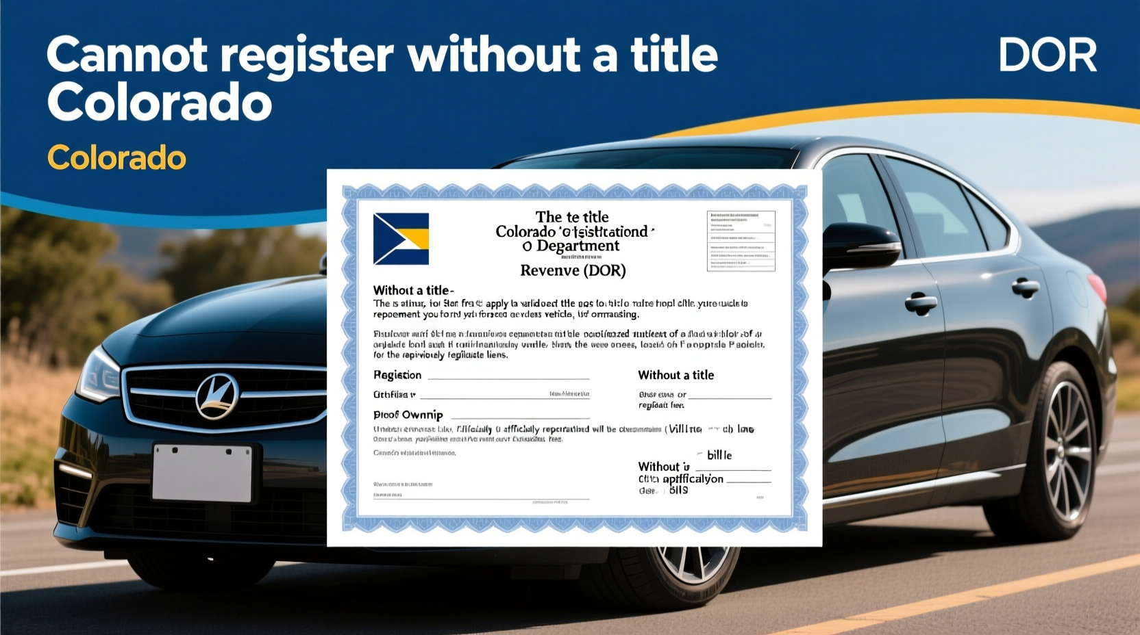 can you register a car without a title in colorado