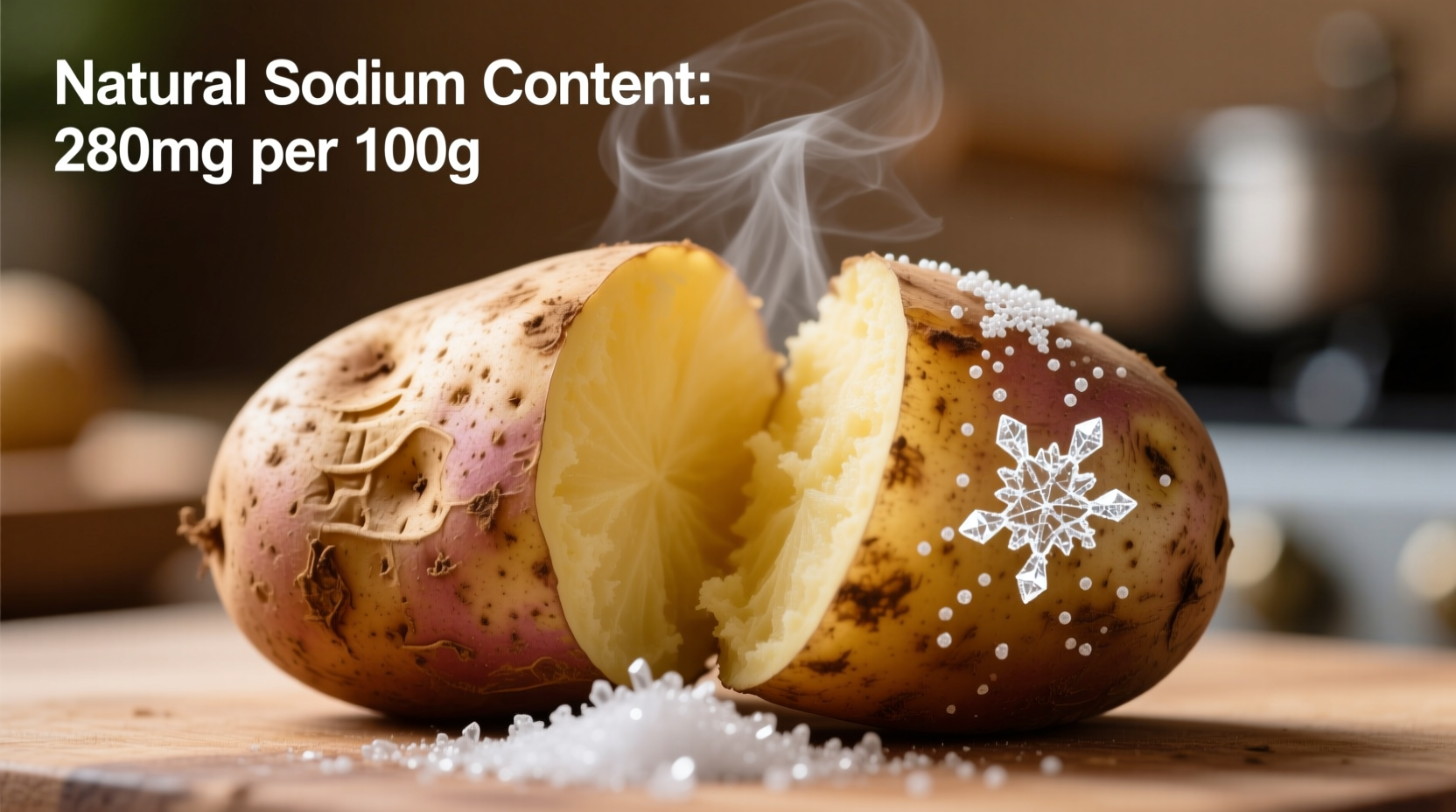 Baked potato with skin showing natural sodium content