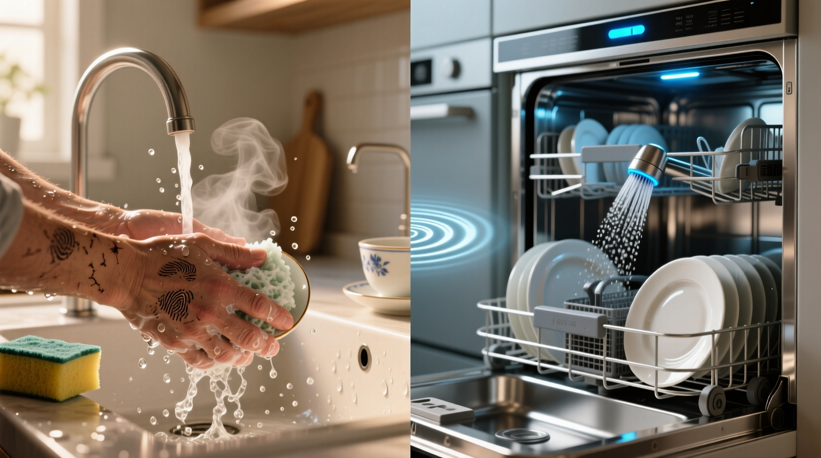 hand wash vs dishwasher