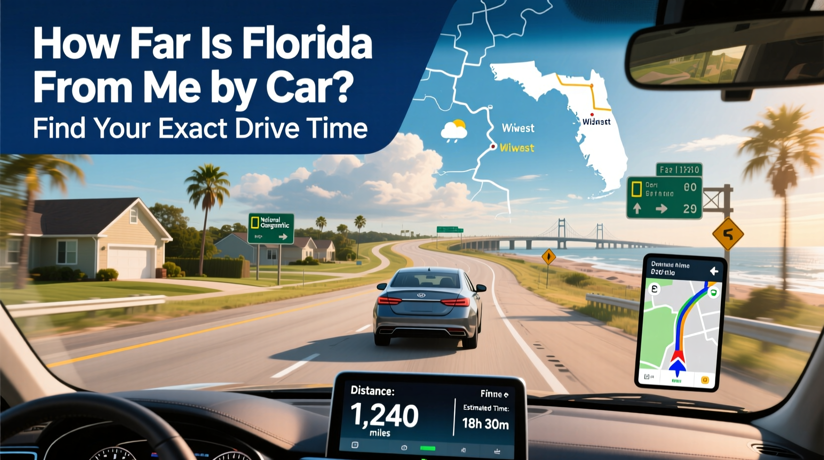 how far is florida from me by car