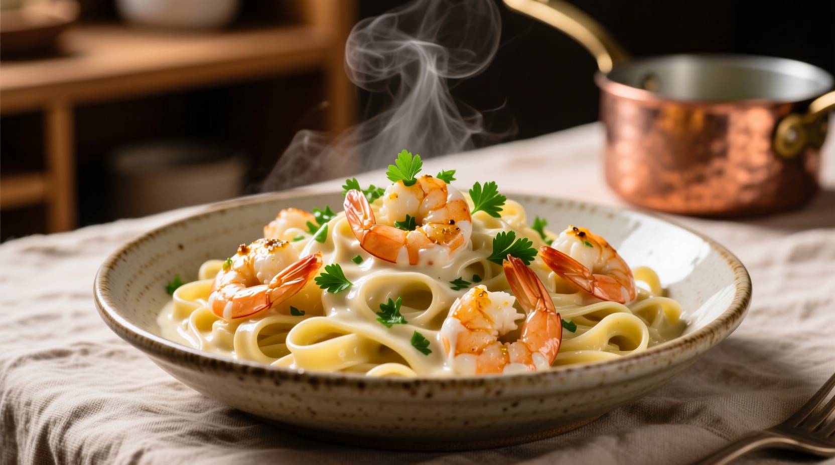 Perfect Creamy Garlic Shrimp Pasta Recipe in 25 Minutes
