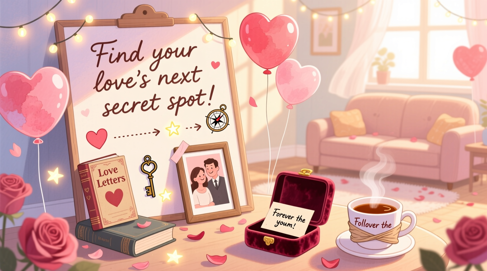 how to set up a valentines day scavenger hunt