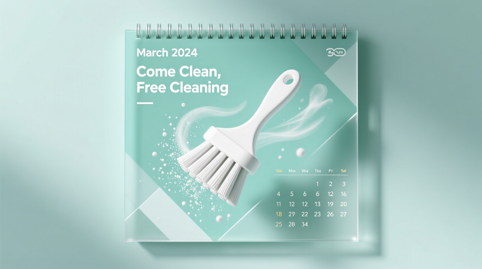 come clean free cleaning calendar march