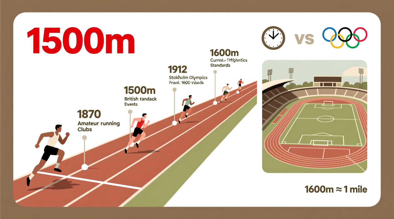 why a 1500m race instead of 1600m origins explanations