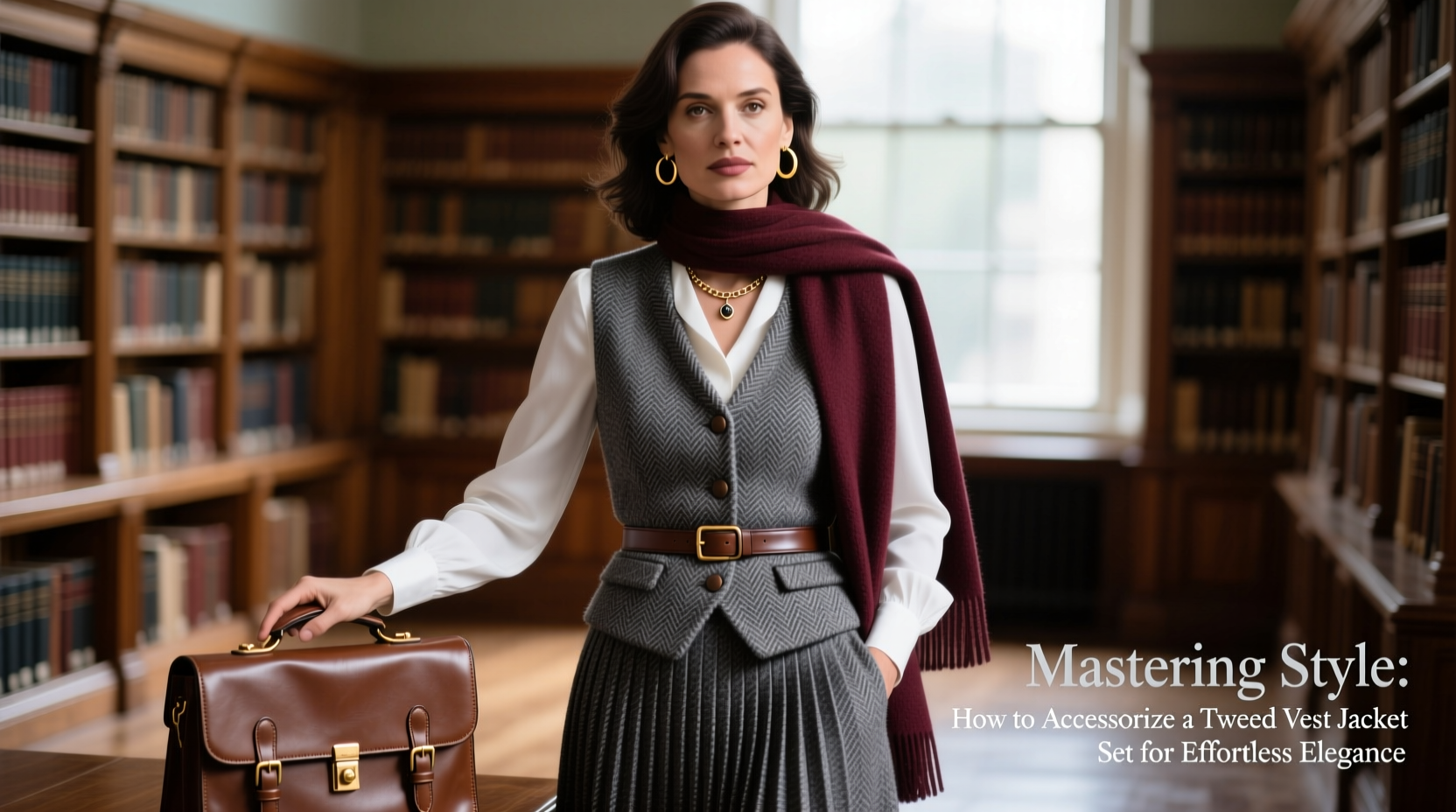 mastering style how to accessorize a tweed vest jacket set for effortless elegance