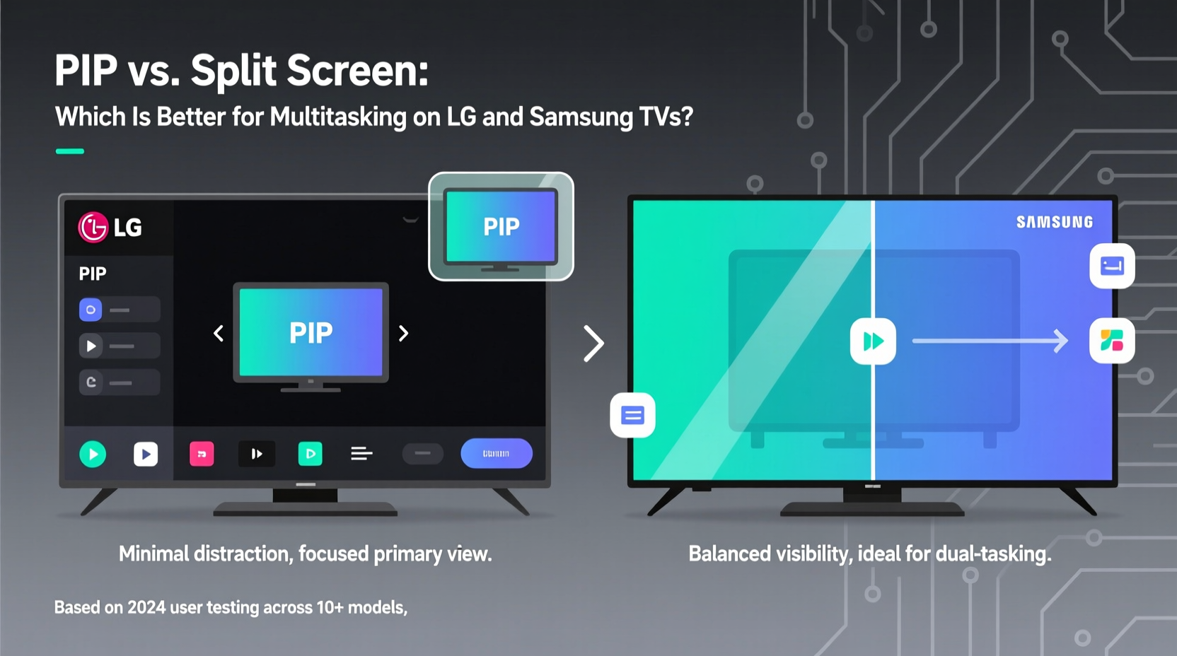 pip vs split screen on lg samsung tvs is one actually better for multitasking