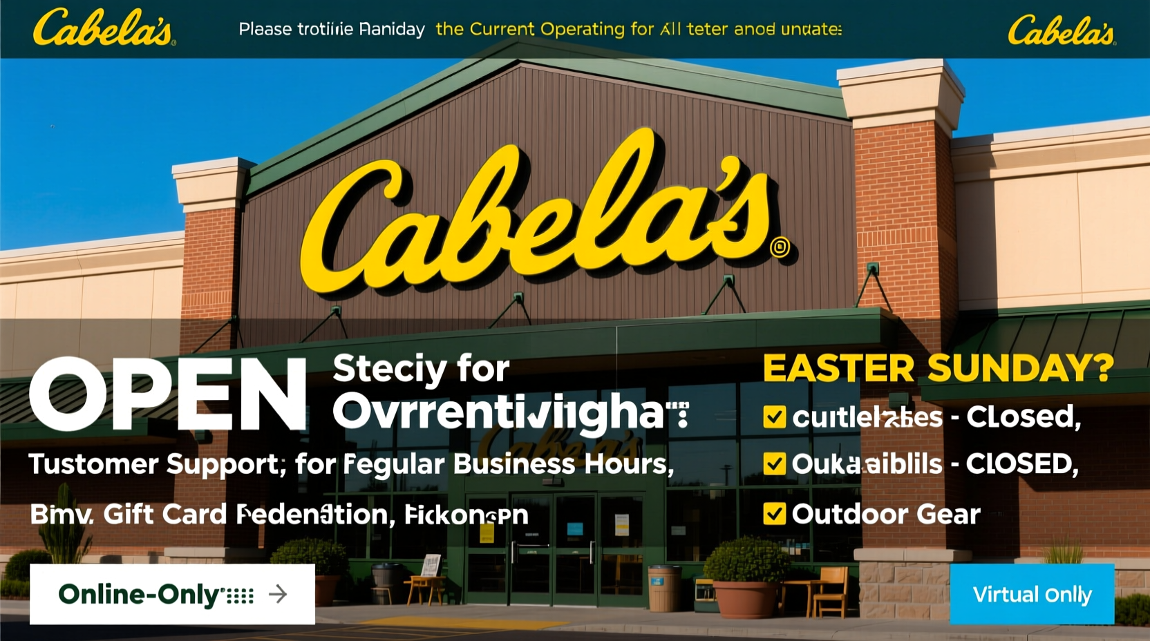 is cabela open on easter sunday