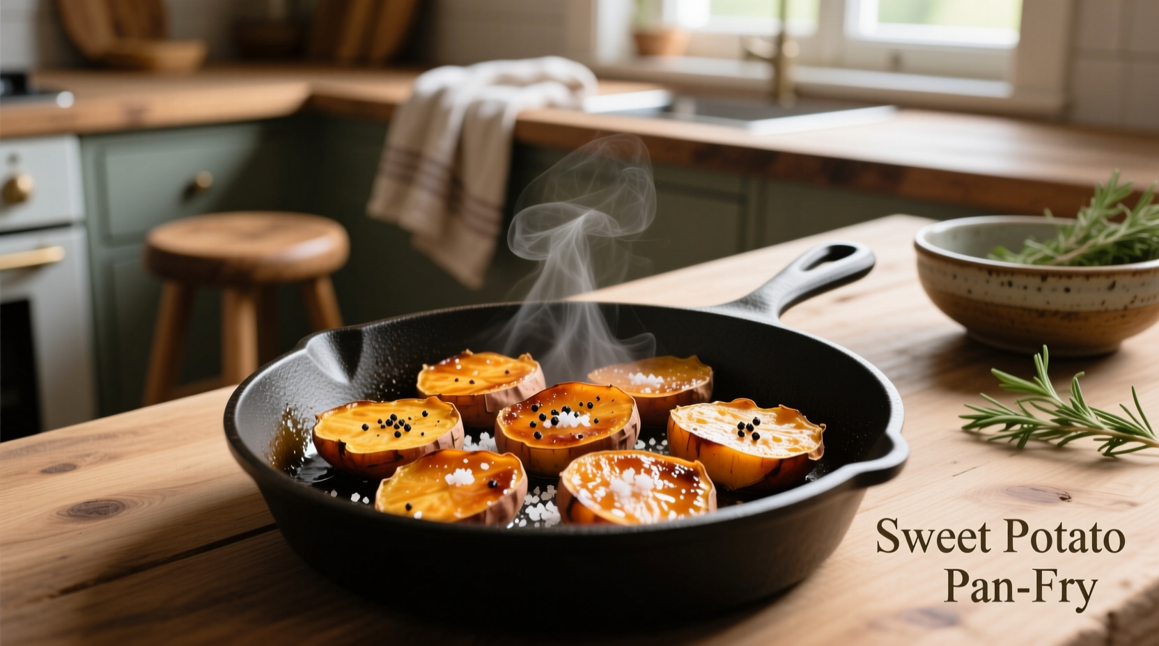 pan fried sweet potato