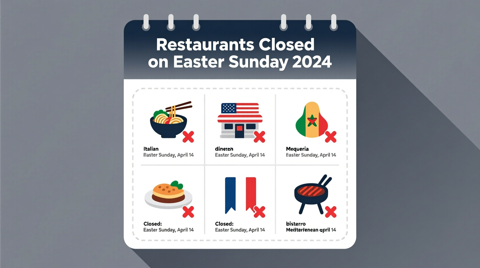 what restaurants are closed on easter sunday