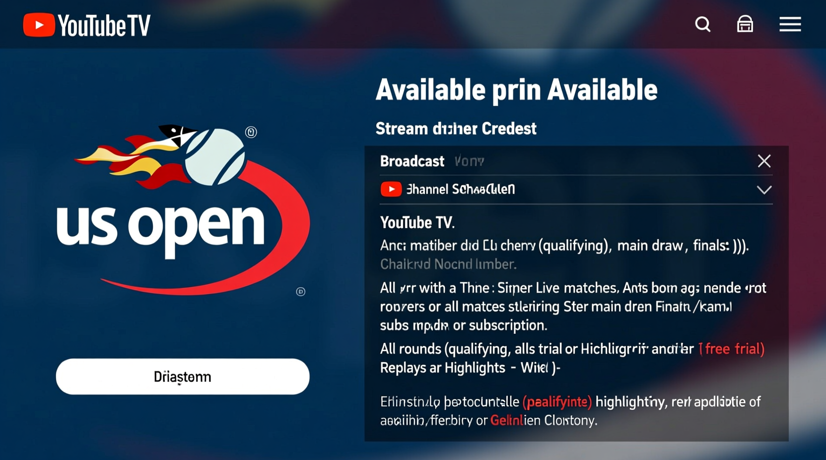 is us open on youtube tv