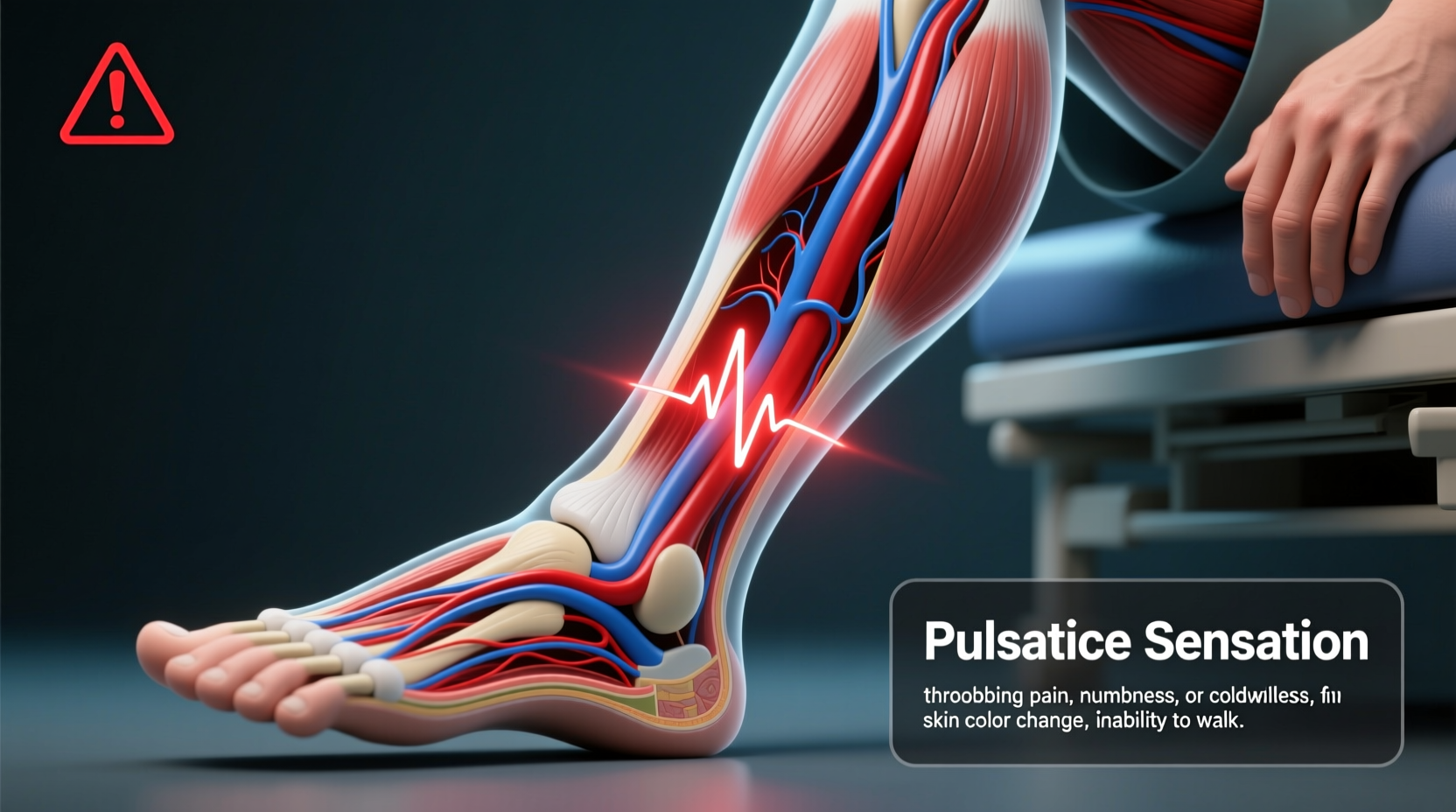 heartbeat in leg causes symptoms and when to worry