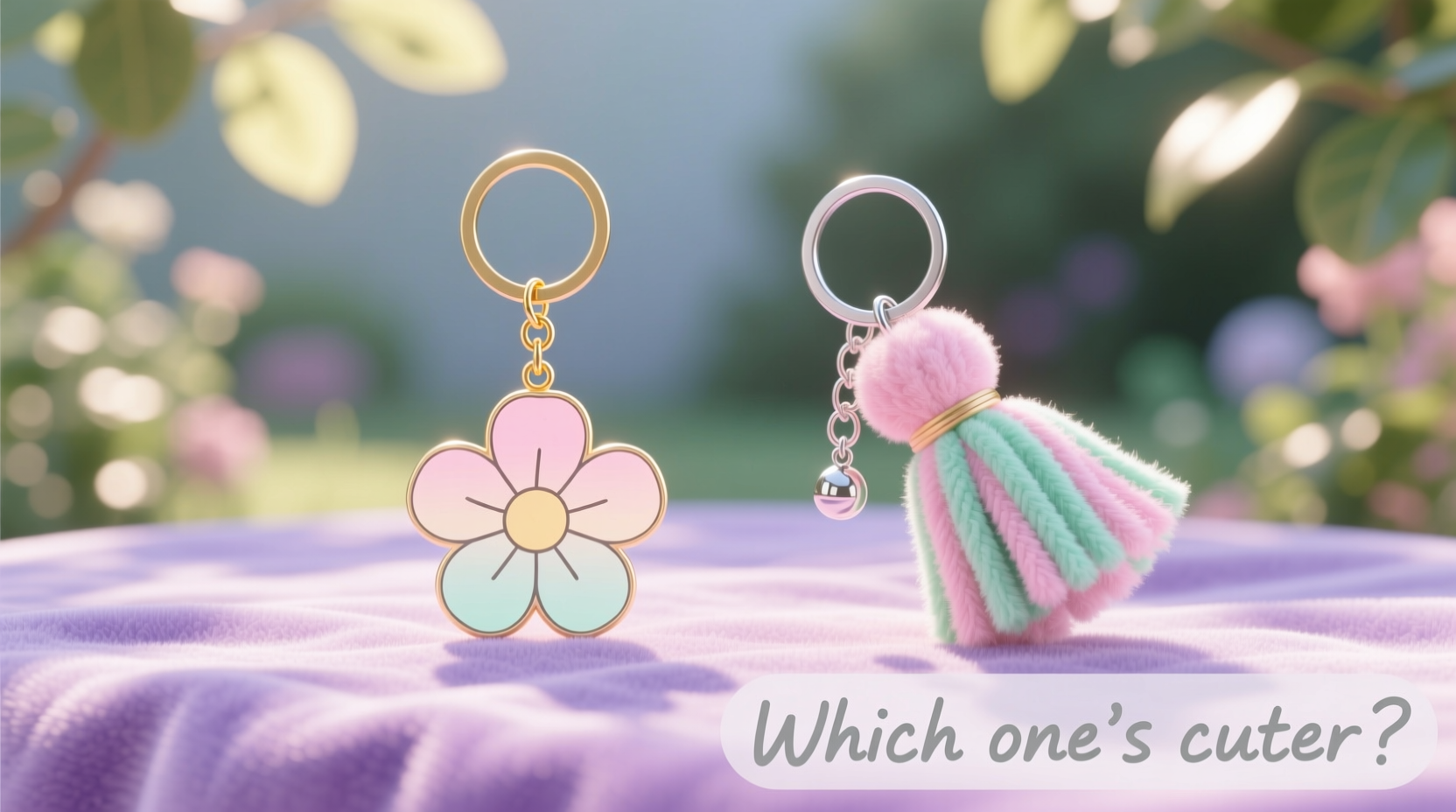 flower pendant keychain vs tassel keychain which ones actually cuter