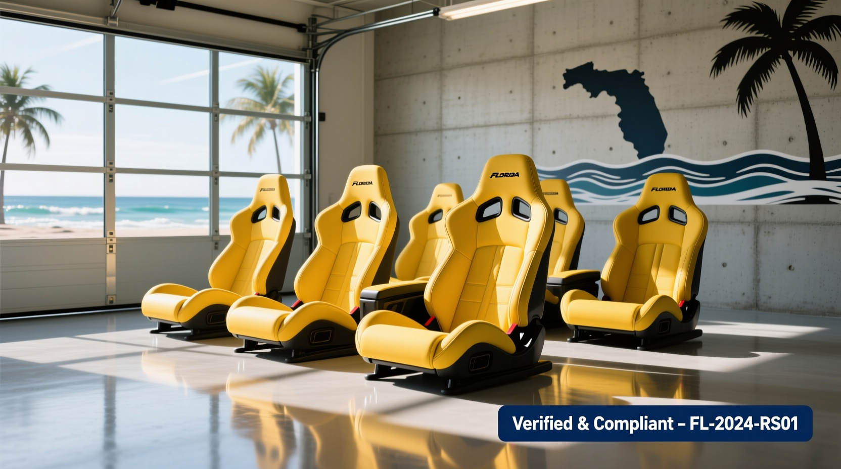 clean yellow racing seats florida