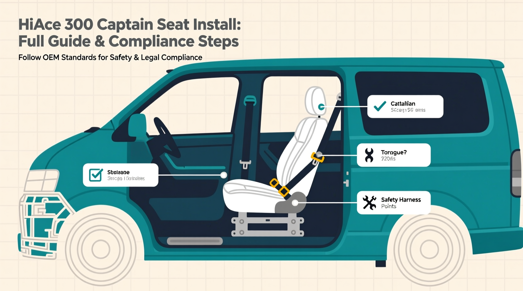 hiace 300 captain seat install