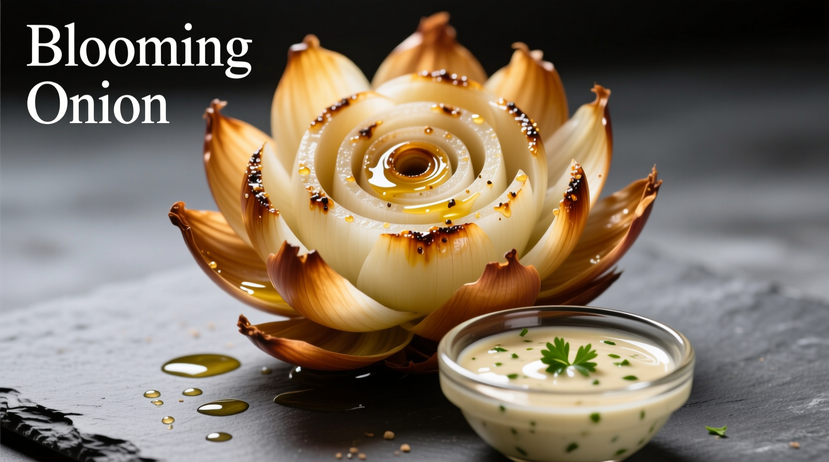 blooming onion and dipping sauce