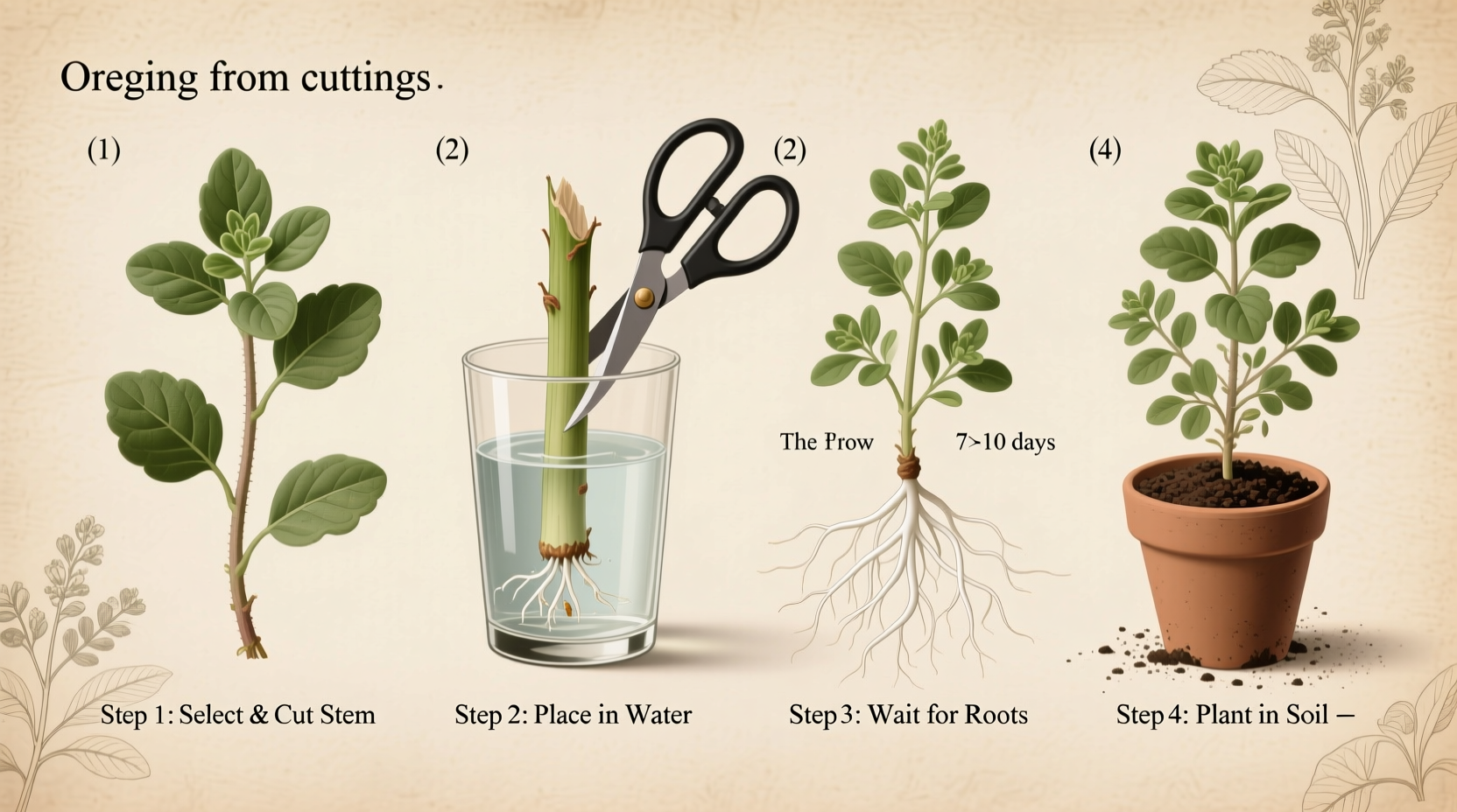 how to grow oregano from cuttings