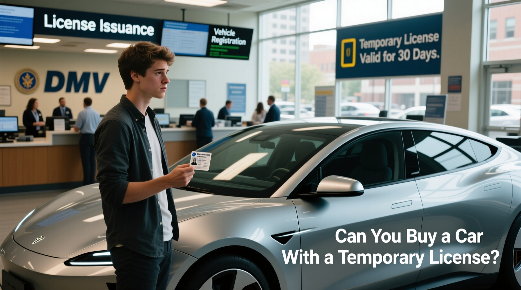 can you buy a car with a temporary license