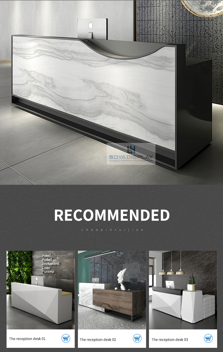 Luxury salon  small reception desk long cheap computer counter table 2020 salon