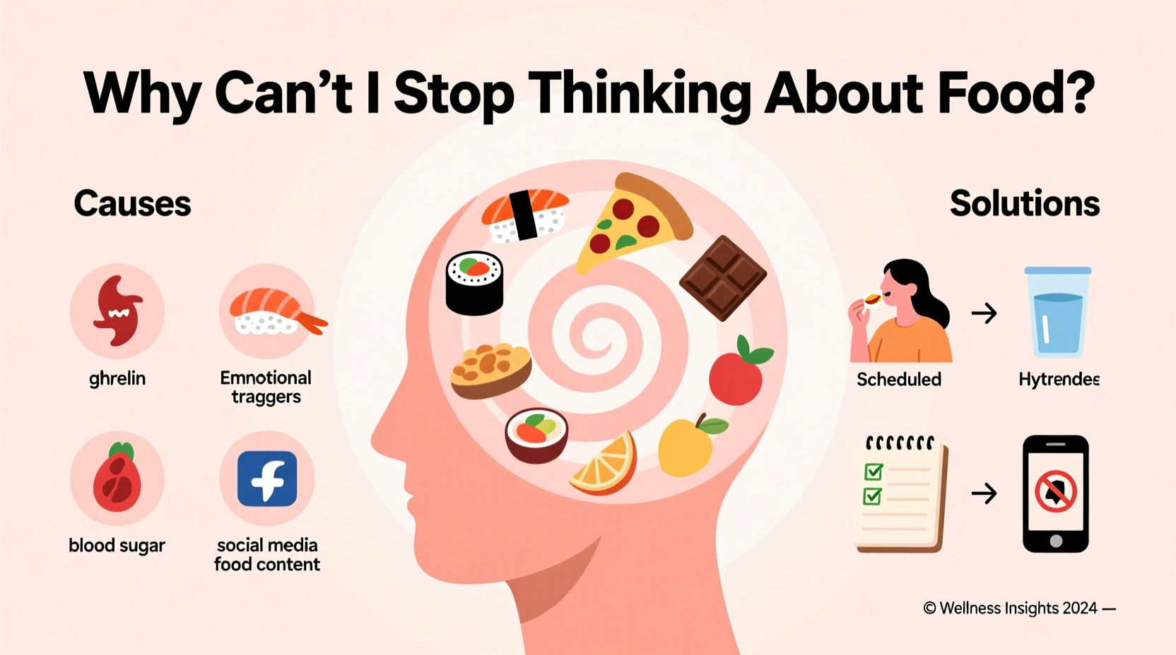 why cant i stop thinking about food causes solutions