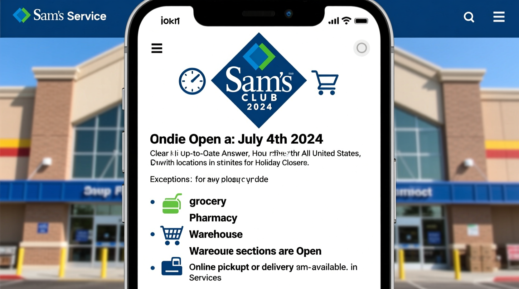 is sams club opened on july 4th