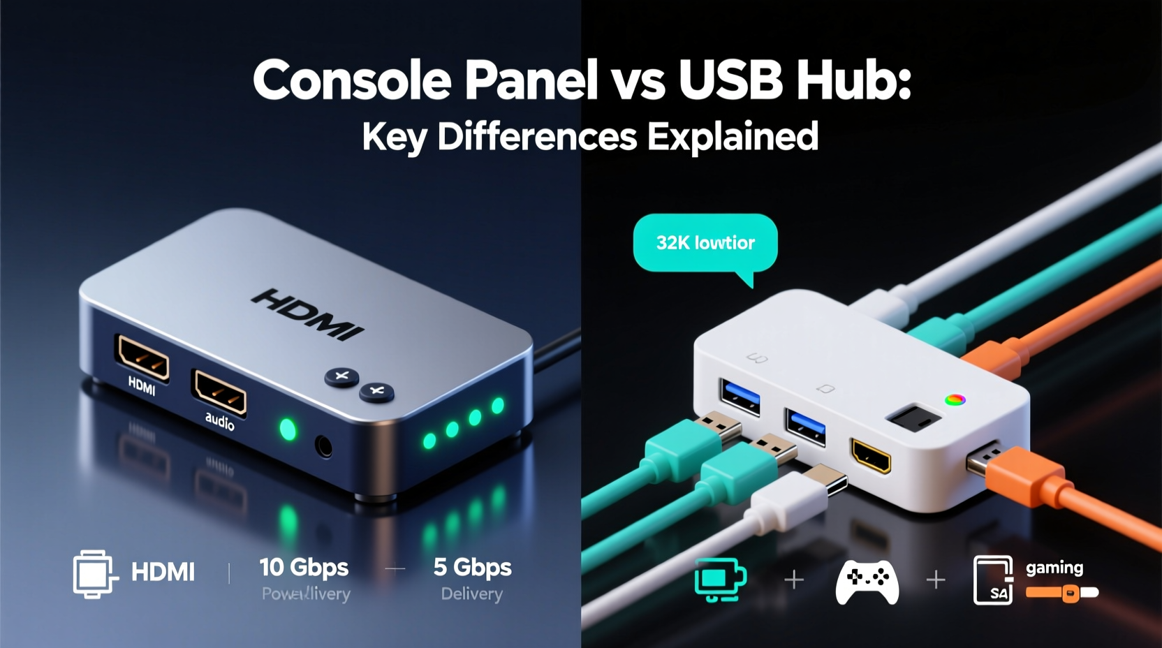 console panel vs usb hub