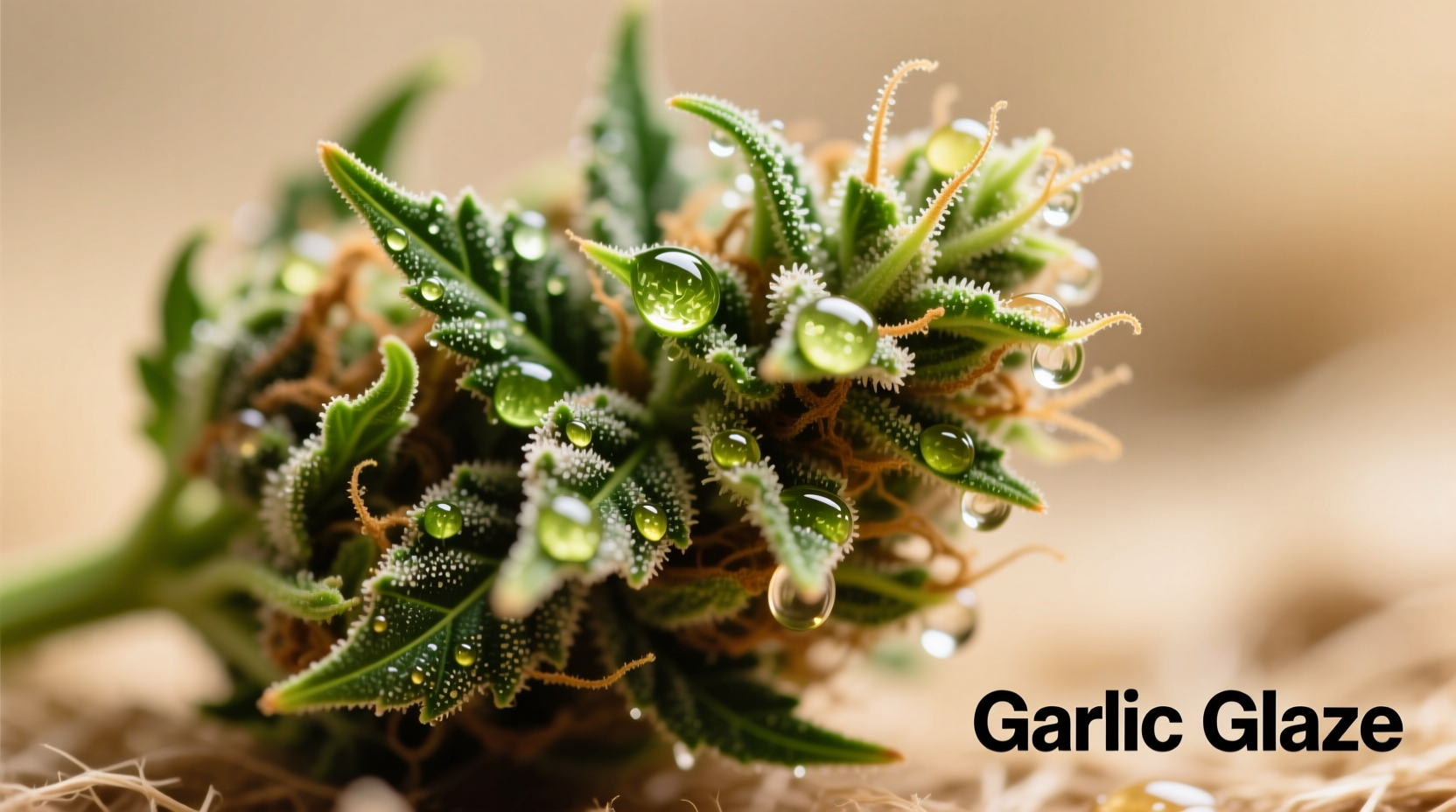 Garlic Glaze cannabis strain bud closeup