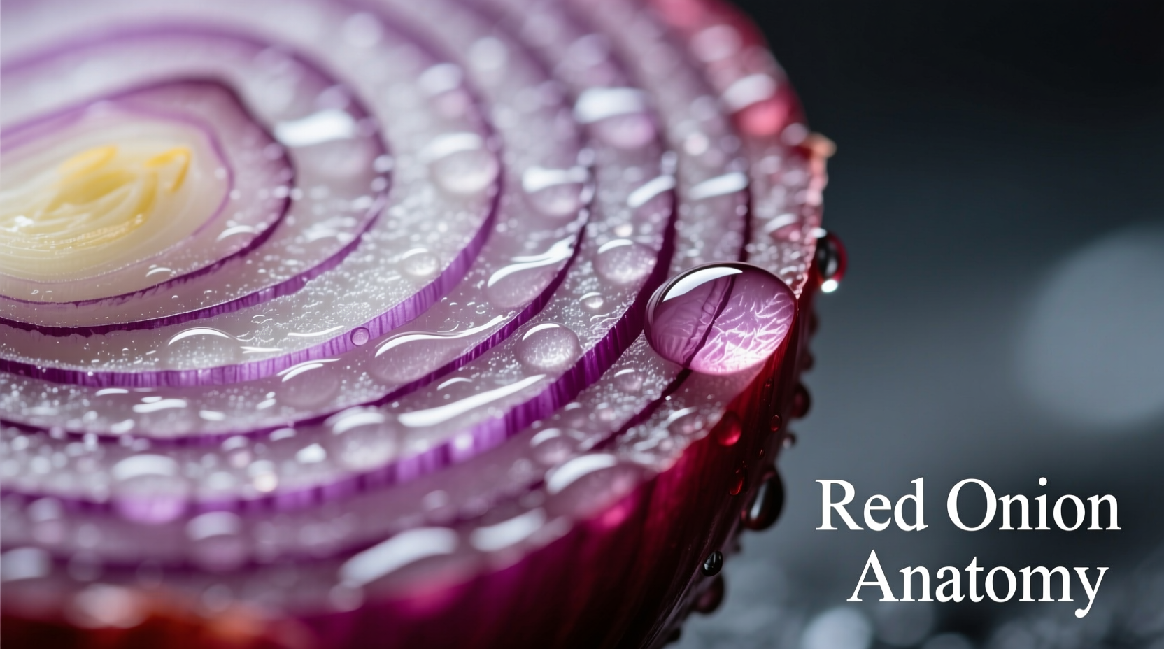 Close-up of sliced red onion showing purple layers