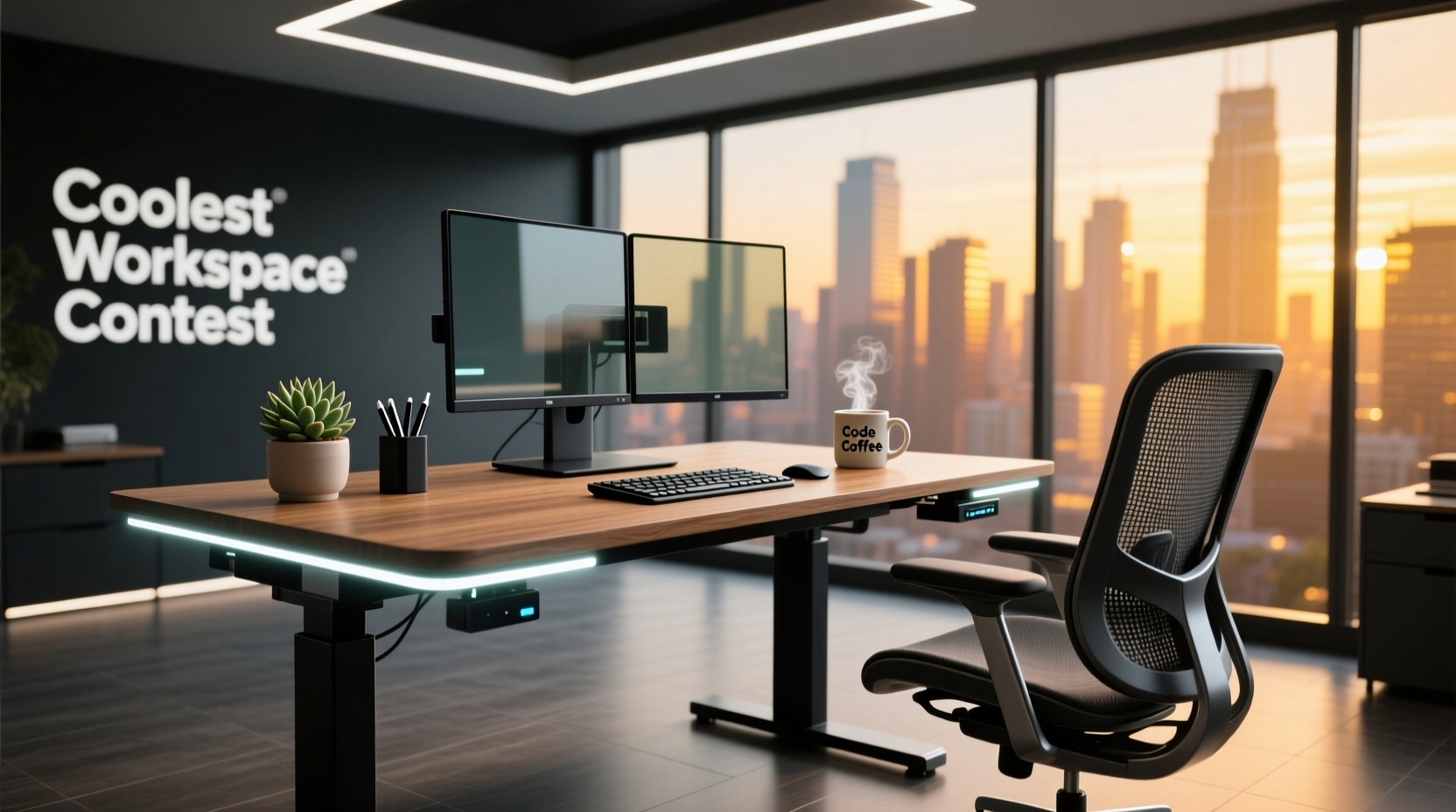 Coolest Workspace Contest: Adjustable Desk Efficiency, Not Gimmicks
