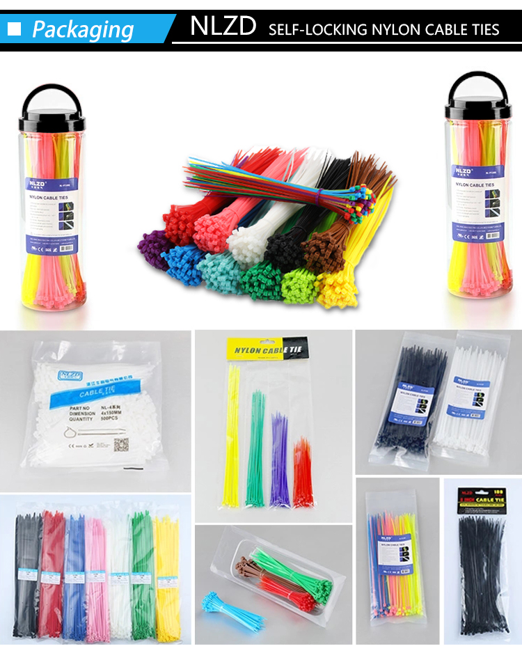 NLZD natural white color, High quality zip tie plastic tie strap Nylon Kabelbinder/