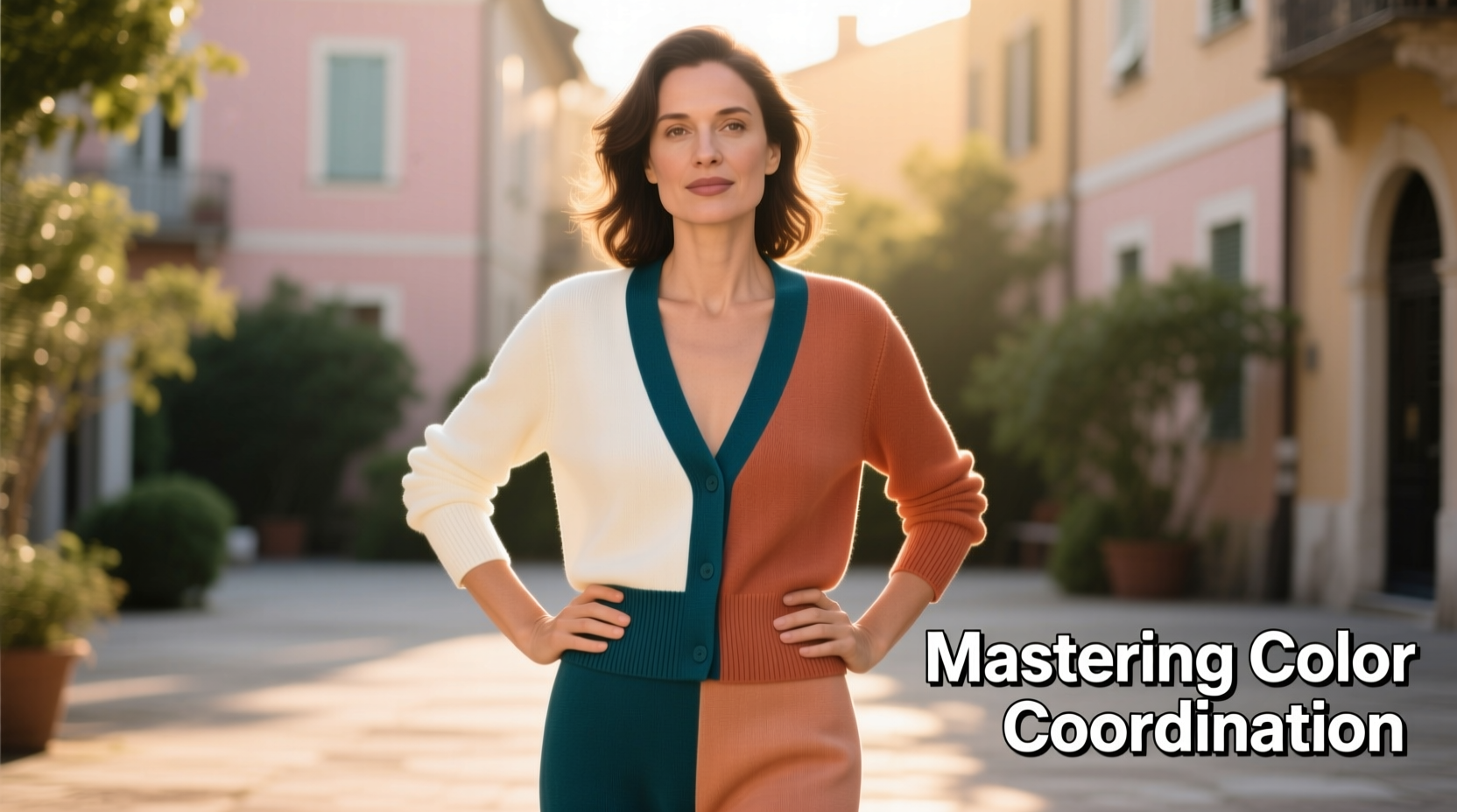 mastering color coordination how to effortlessly match colors in a color block cardigan set