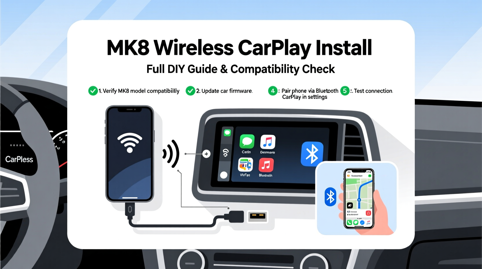 mk8 wireless carplay install
