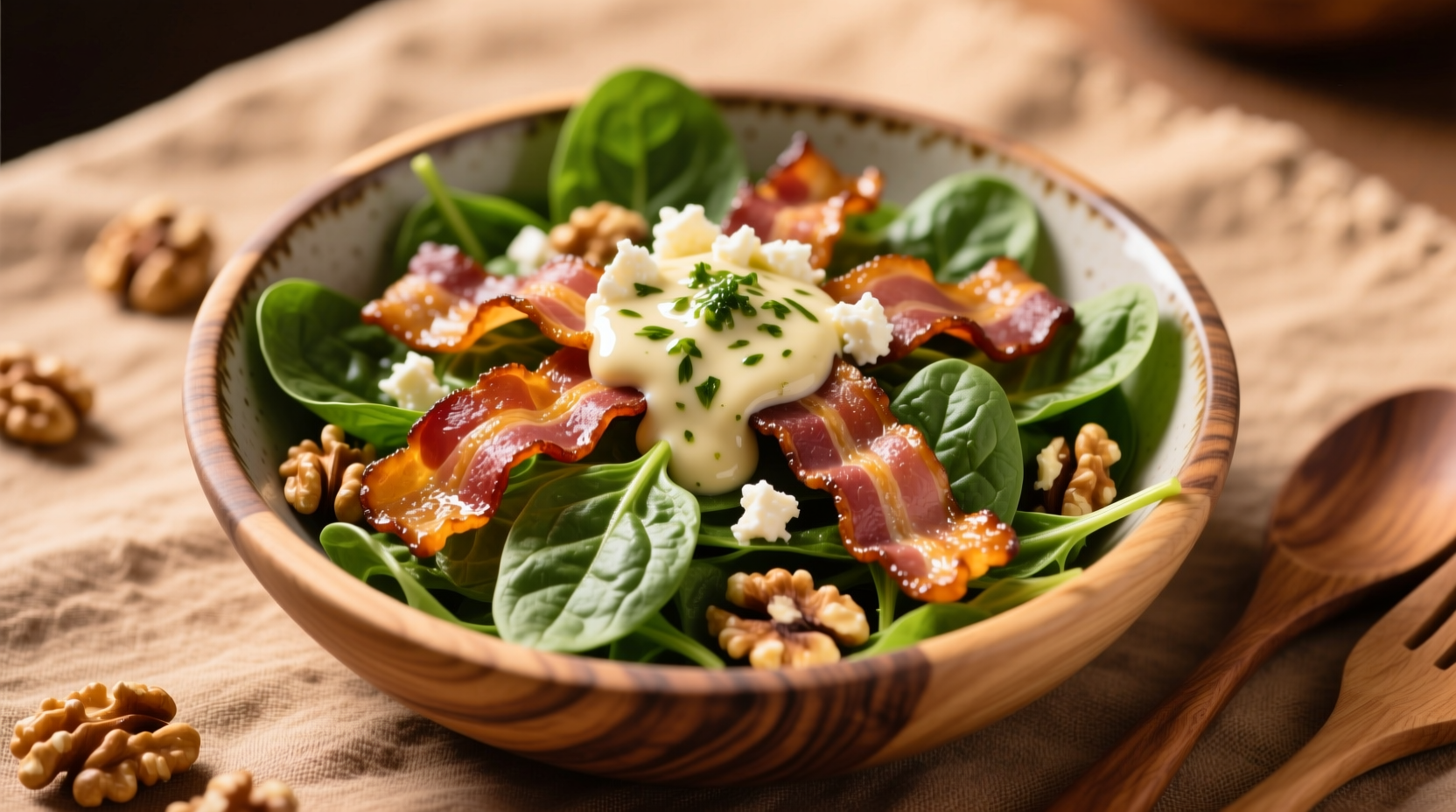 Perfect Warm Spinach and Bacon Salad Recipe in 20 Minutes