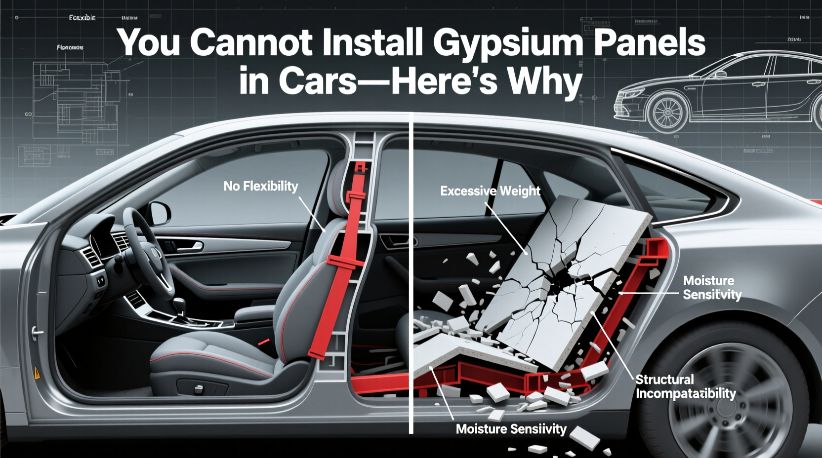 You Cannot Install Gypsum Panels in Cars—Here's Why