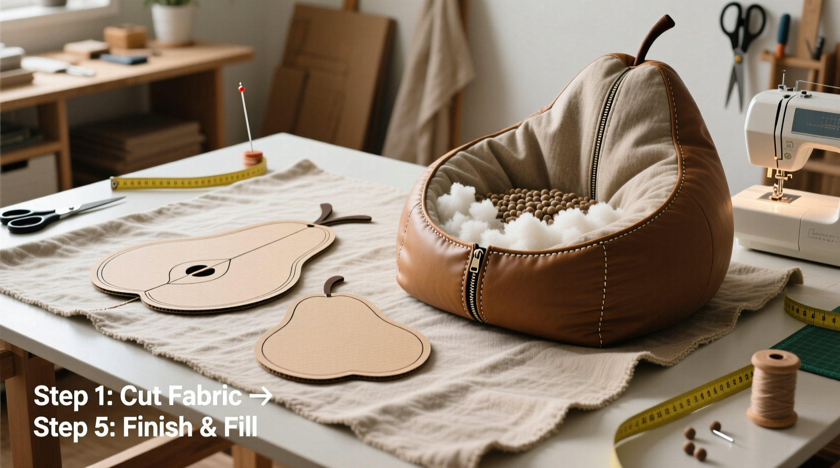 step by step guide to crafting a comfortable pear shaped bean bag chair at home