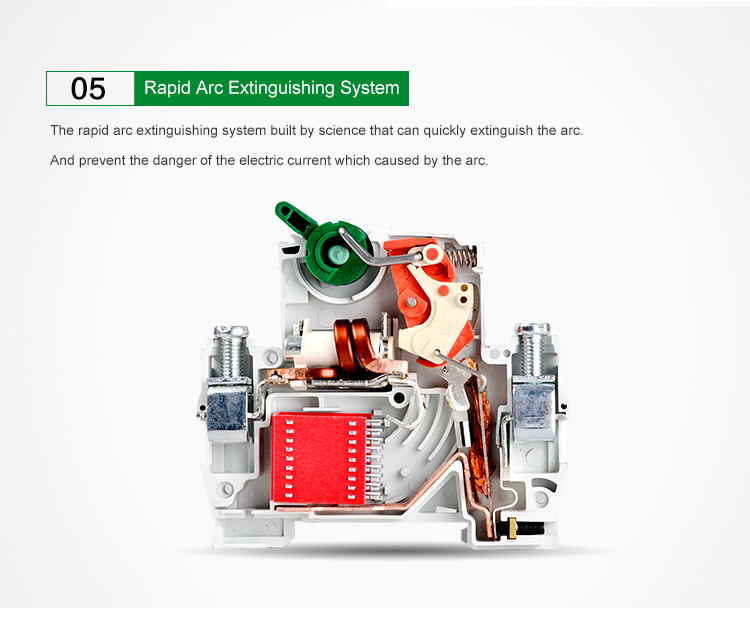 Miniature Circuit Breaker MCB Electrical safety air disjuntor disjoncteur Singi  SG65-63 6ka  230V 4P 40A