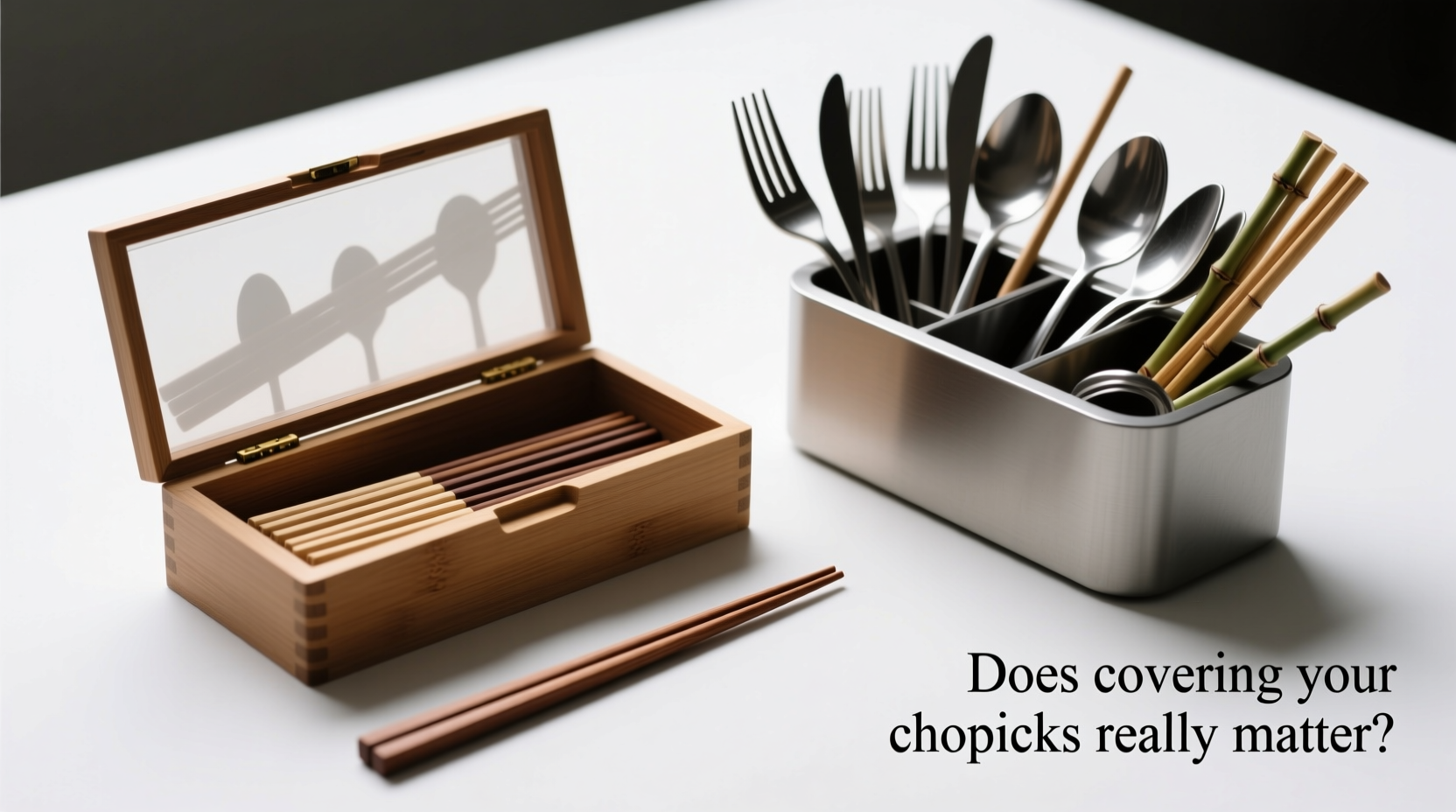 chopstick box vs open utensil caddy does covering your chopsticks really matter
