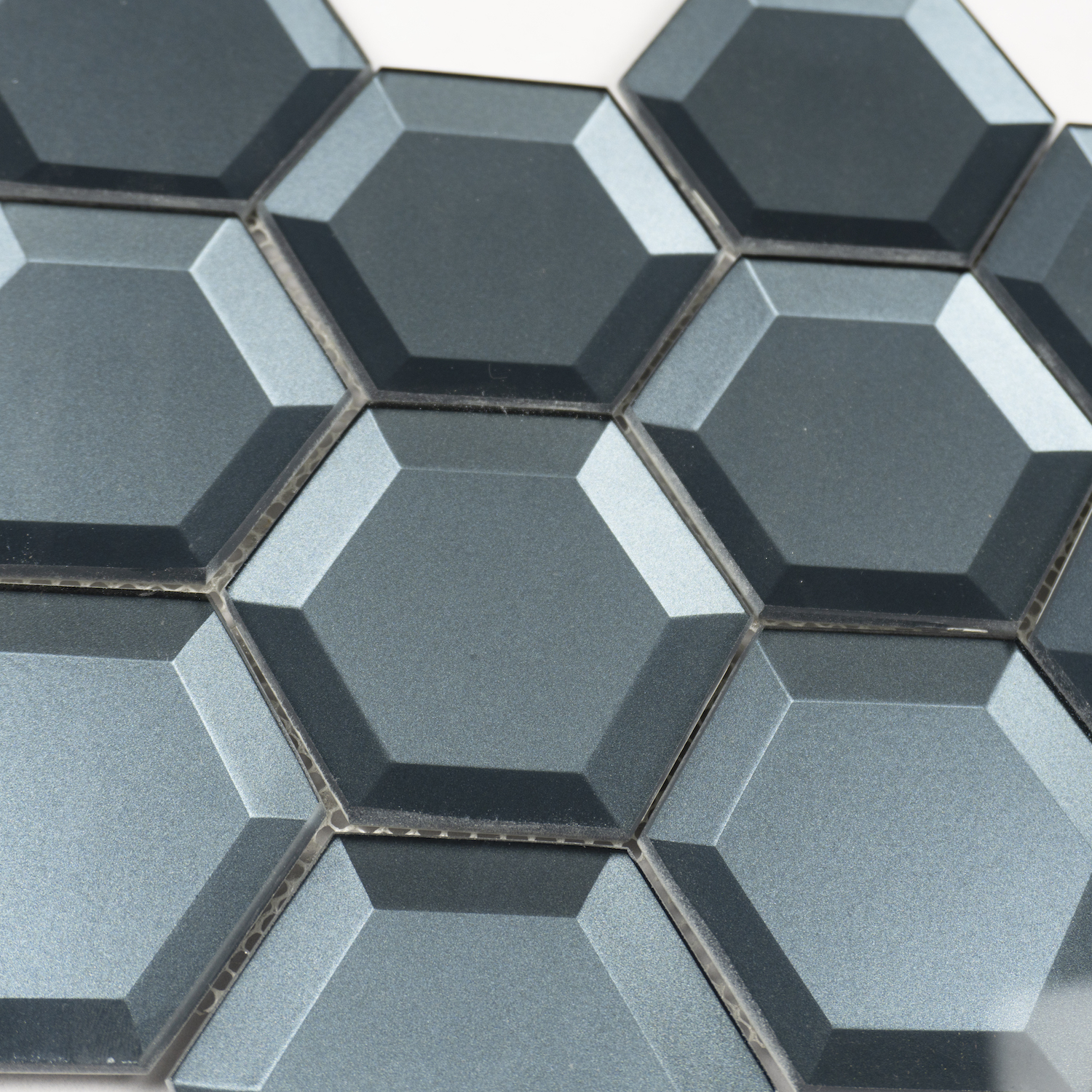 Pure Glass Mosaics Blue Color 8mm Thickness Cube 3D Glass Mosaic