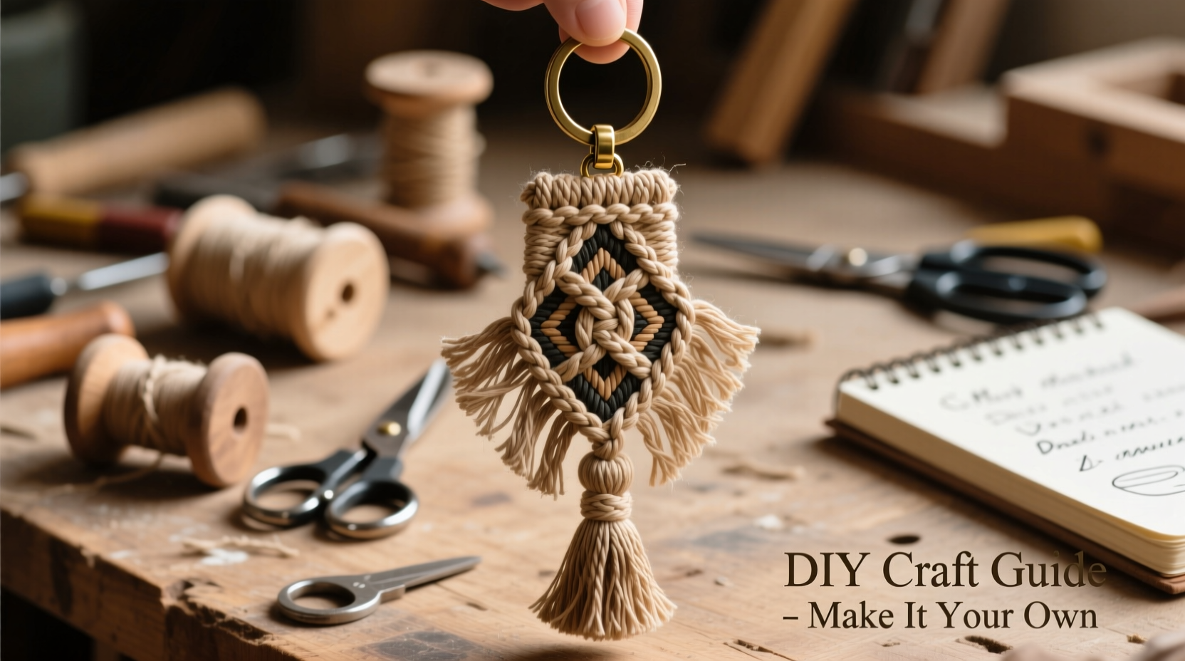 creative diy techniques to make a unique woven rope keychain at home