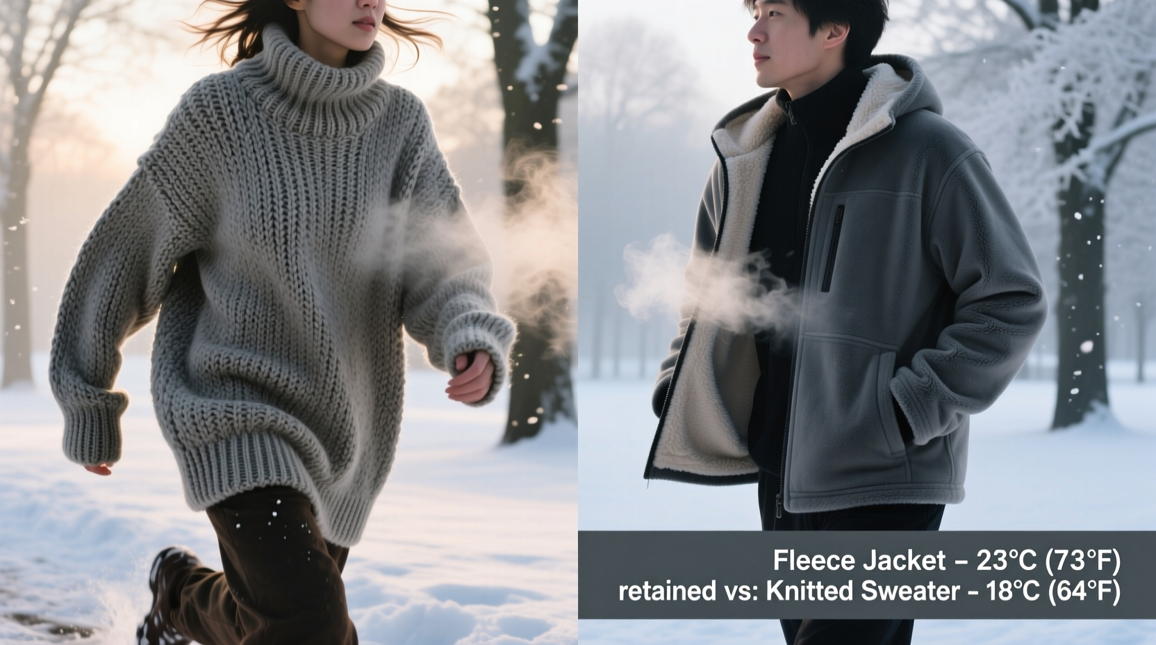 knitted sweater vs fleece jacket which one actually keeps you warmer