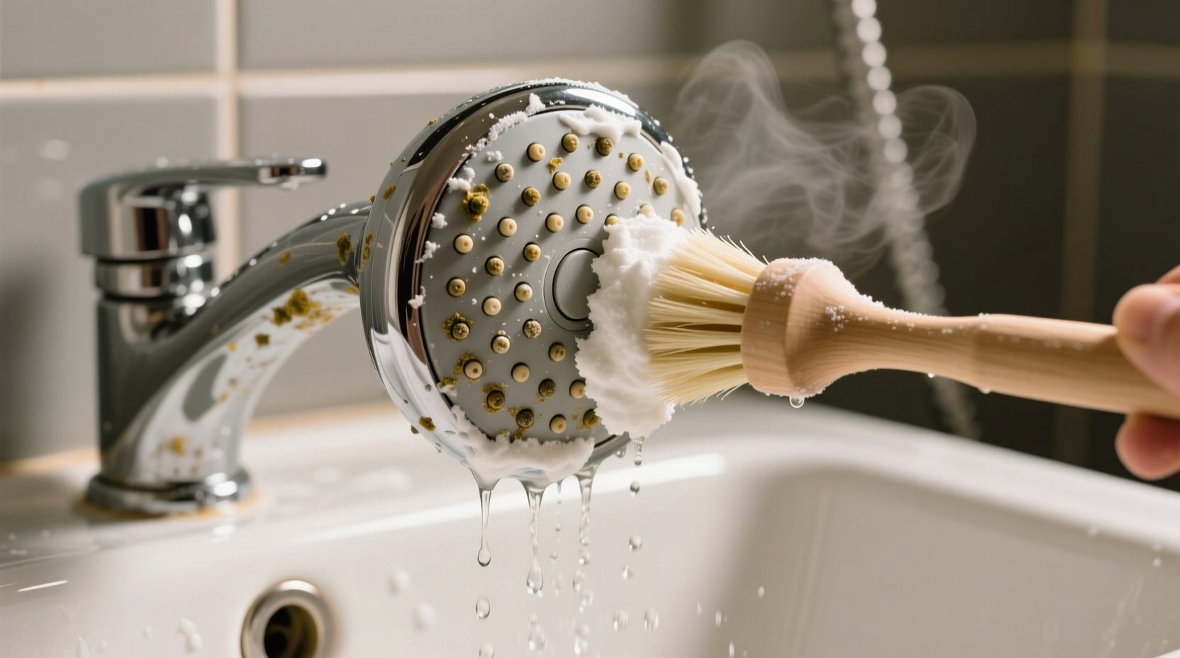 how to clean a showerhead with baking soda