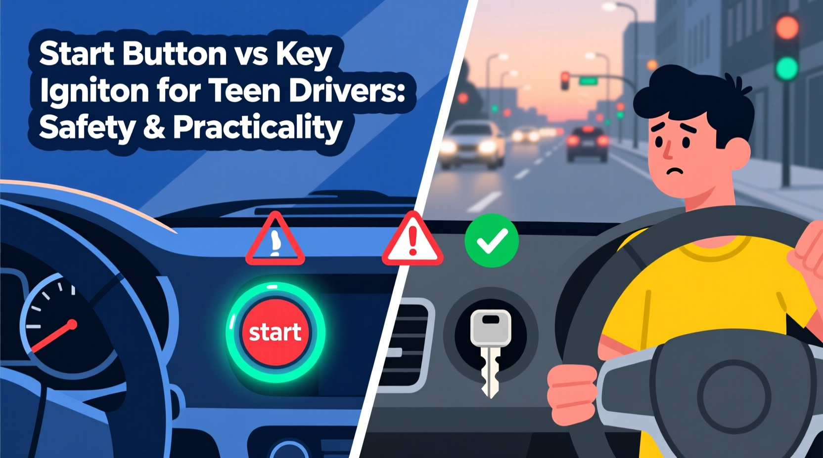 start button vs key ignition teens