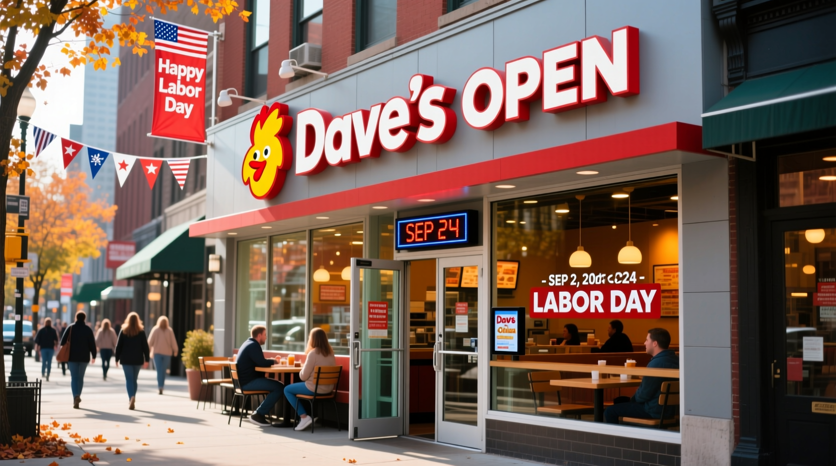 is daves hot chicken open on labor day