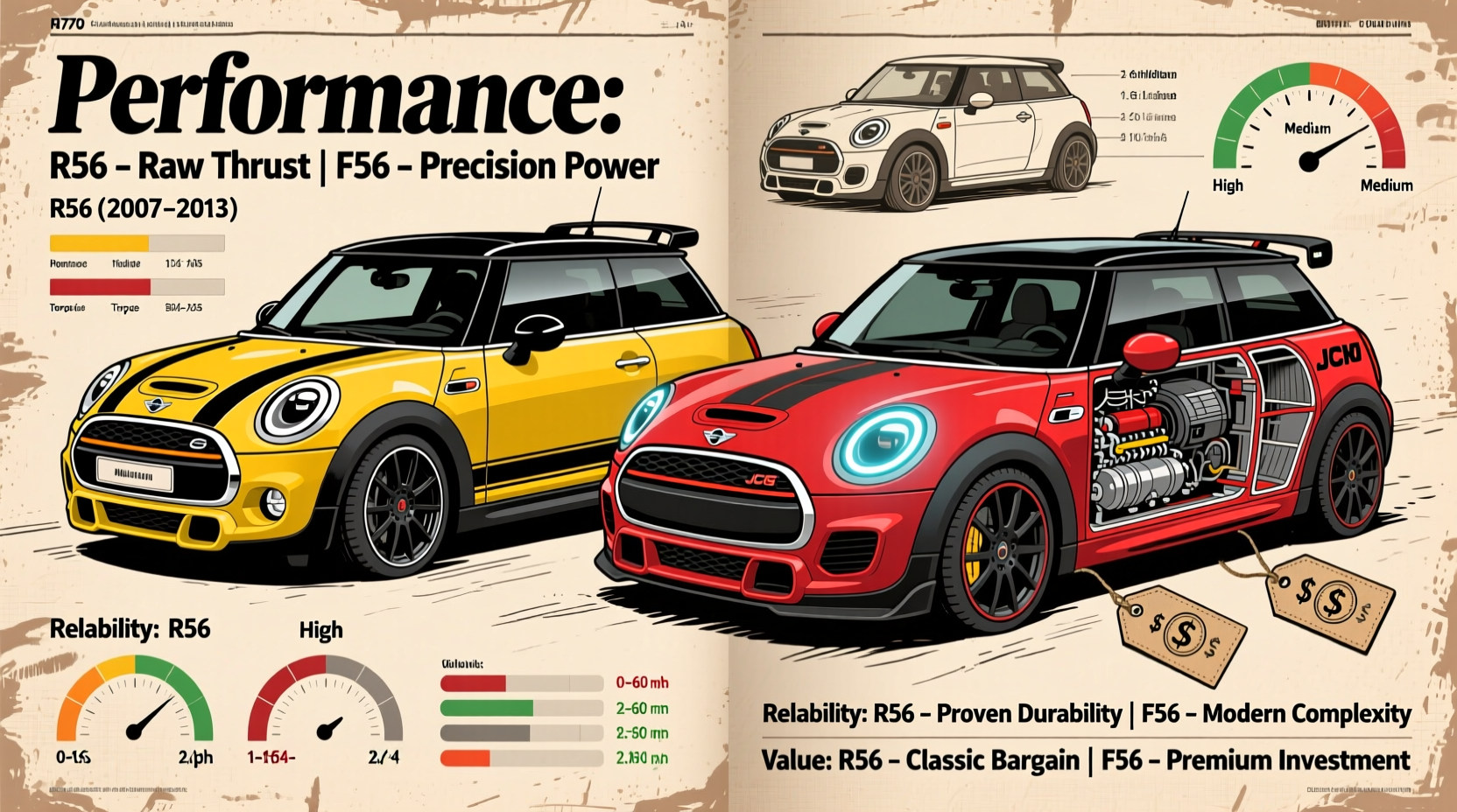 r56 vs f56 jcw comparison