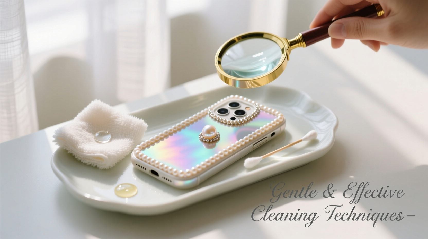 gentle and effective techniques for cleaning your pearl embellished phone case