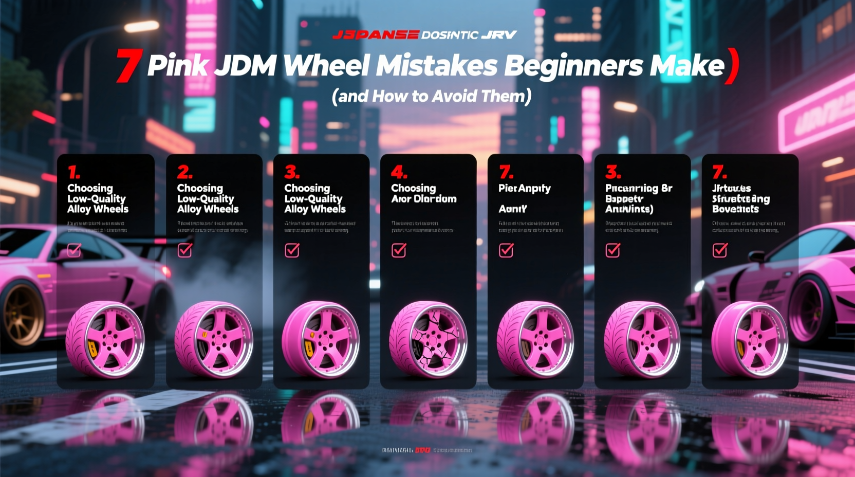 pink jdm wheel mistakes beginners
