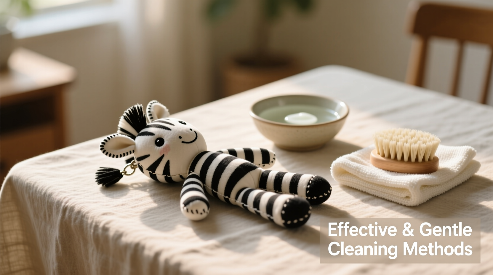 effective and gentle methods to clean your plush zebra keychain doll at home