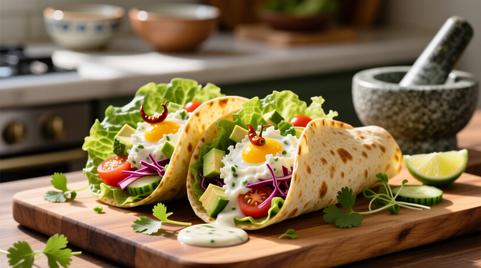 paleo chipotle ranch egg salad wraps