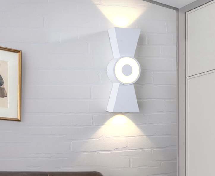 Aluminum white wall lamp indoor hotel wall lamp decorative led source for Corridor background wall